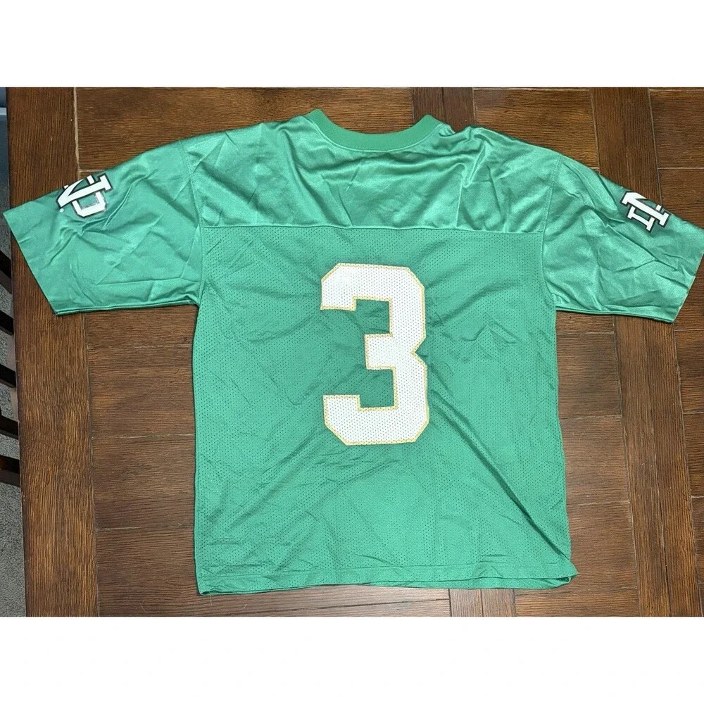 Vintage Notre Dame Fighting Irish Men’s Size M Green Adidas Football Jersey #3